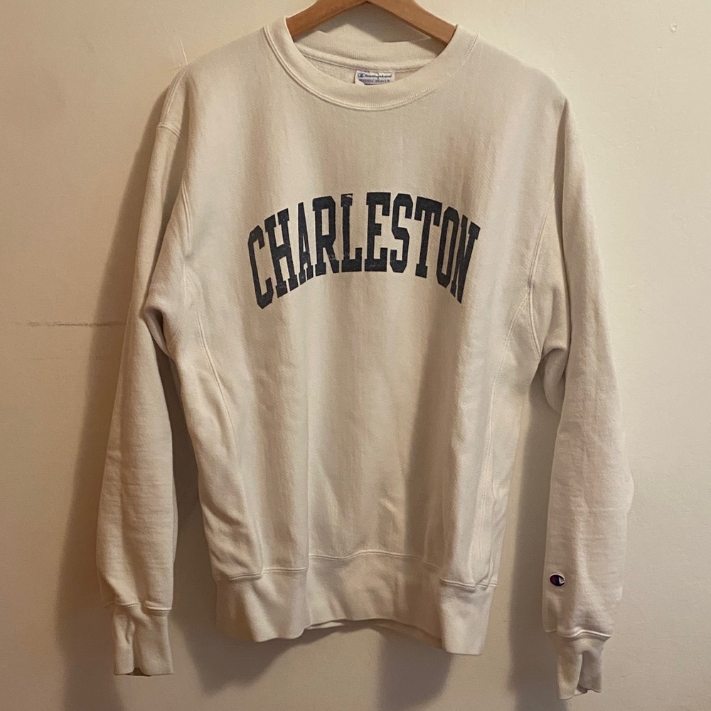 Champion reverse Weave Men's Cream Charleston Crewneck Sweatshirt